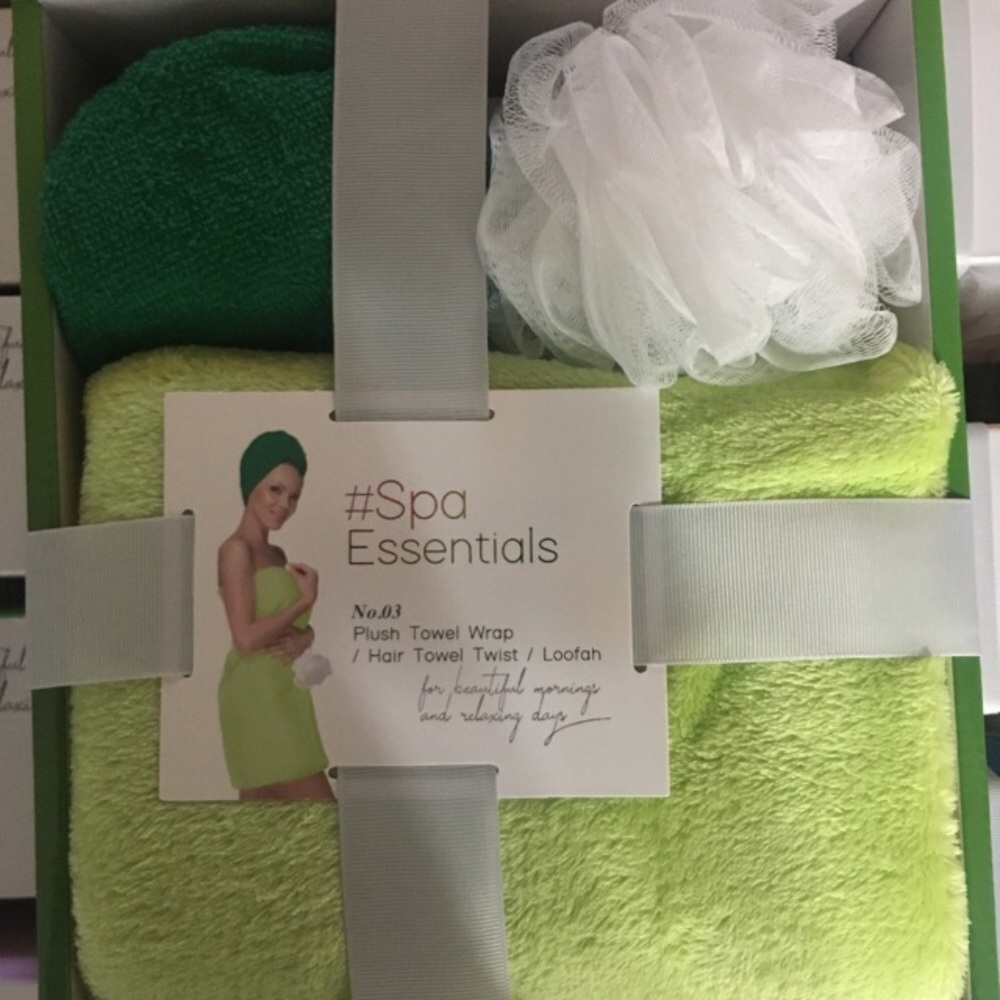 💚3pc Plush Towel Wrap set